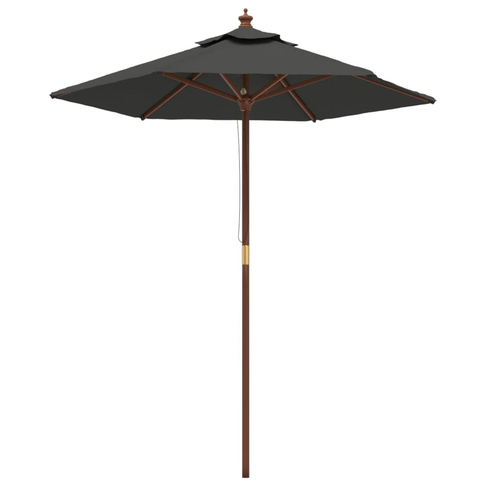 Parasol mobilier de jardin avec mât en bois 196 x 231 cm anthracite
