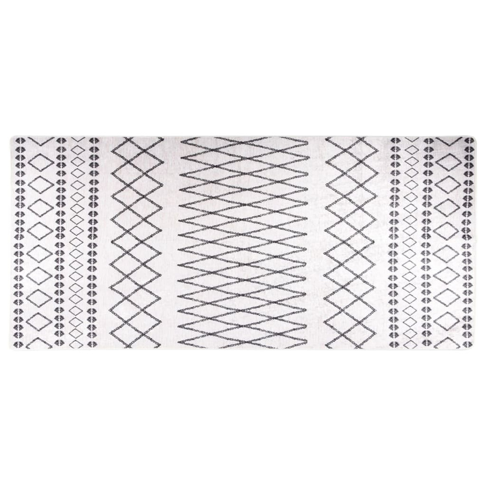 Tapis lavable antidérapant 80x300 cm noir et blanc