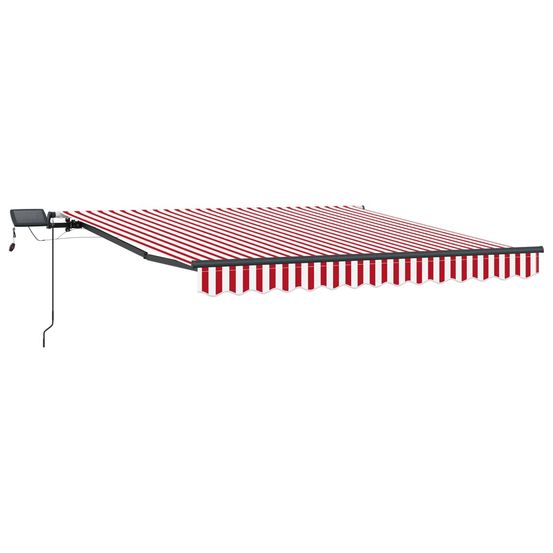 Auvent rétractable rouge et blanc 300 x 250 cm