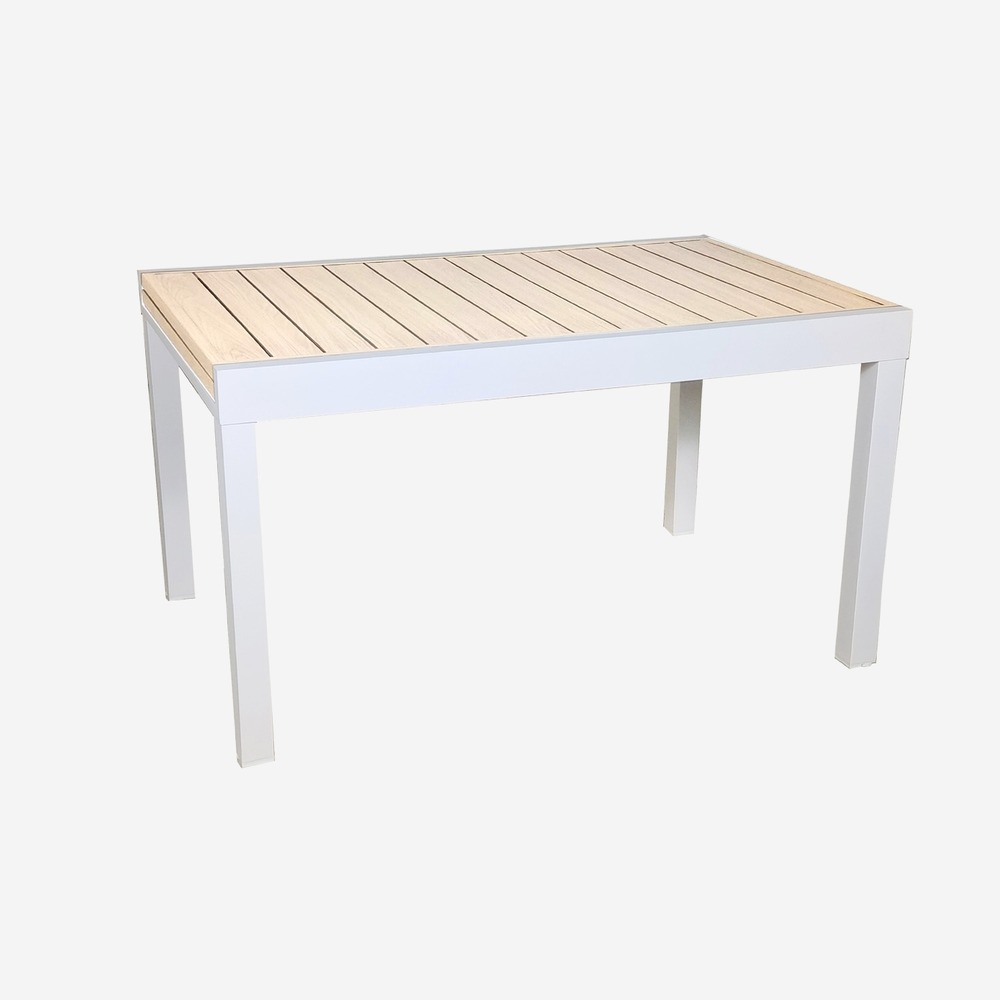 Table de jardin elora extensible aluminium blanc, 8 places
