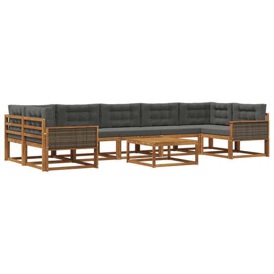 Ensemble de canapés d'extérieur 8 pcs naturel et anthracite