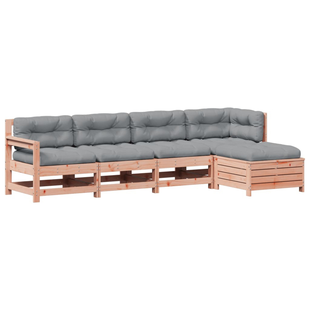 Salon de jardin 5 pcs avec coussins bois massif douglas