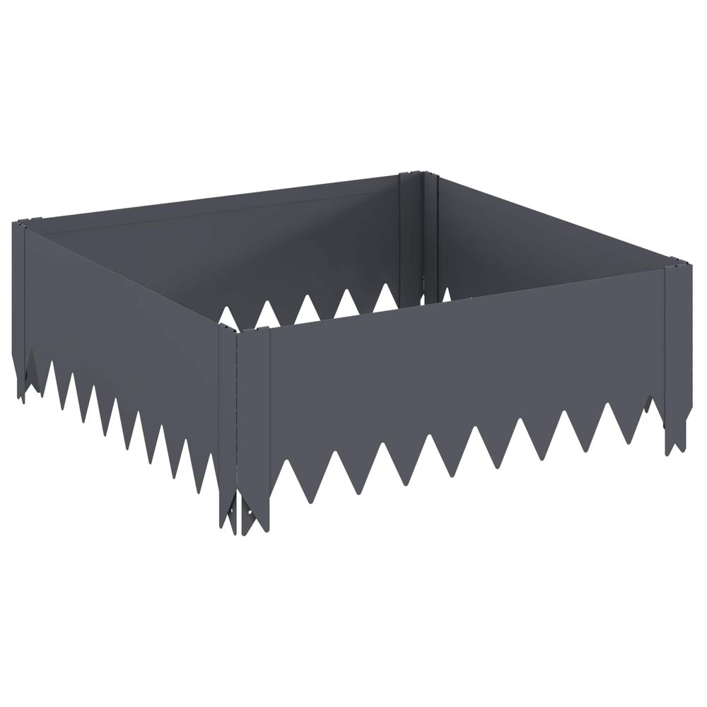Bordure de pelouse 60 x 60 x 20 cm acier anthracite