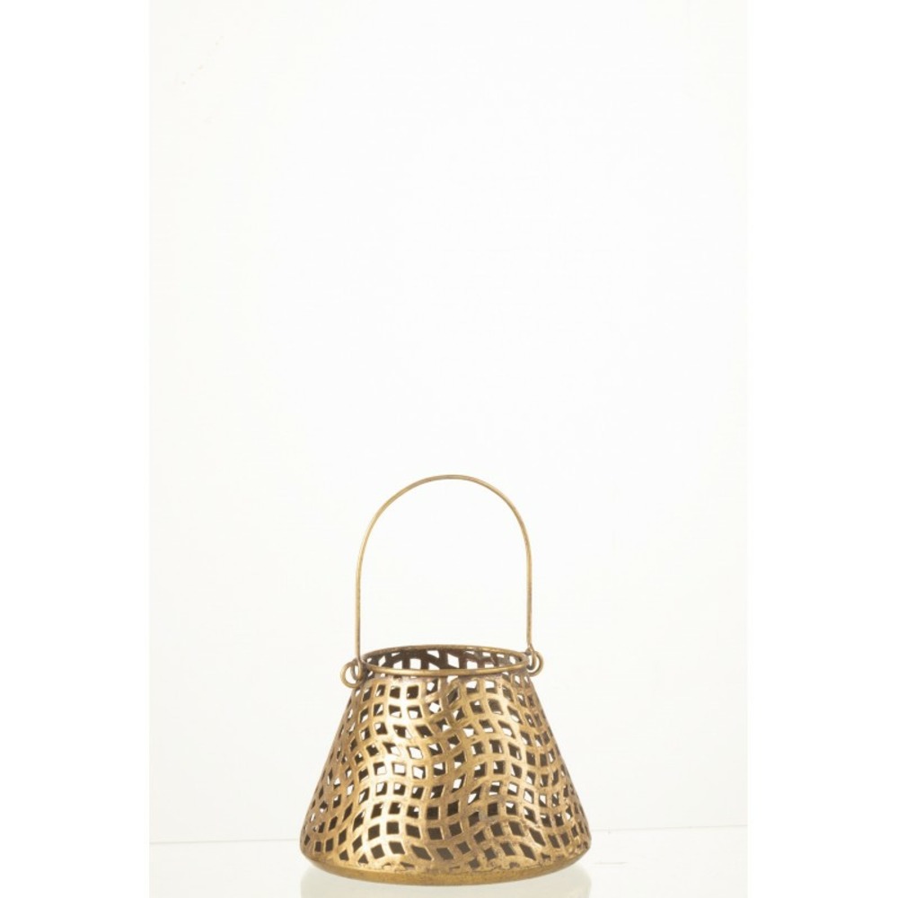 Photophore orientale avec anses en métal 17x17x13 cm