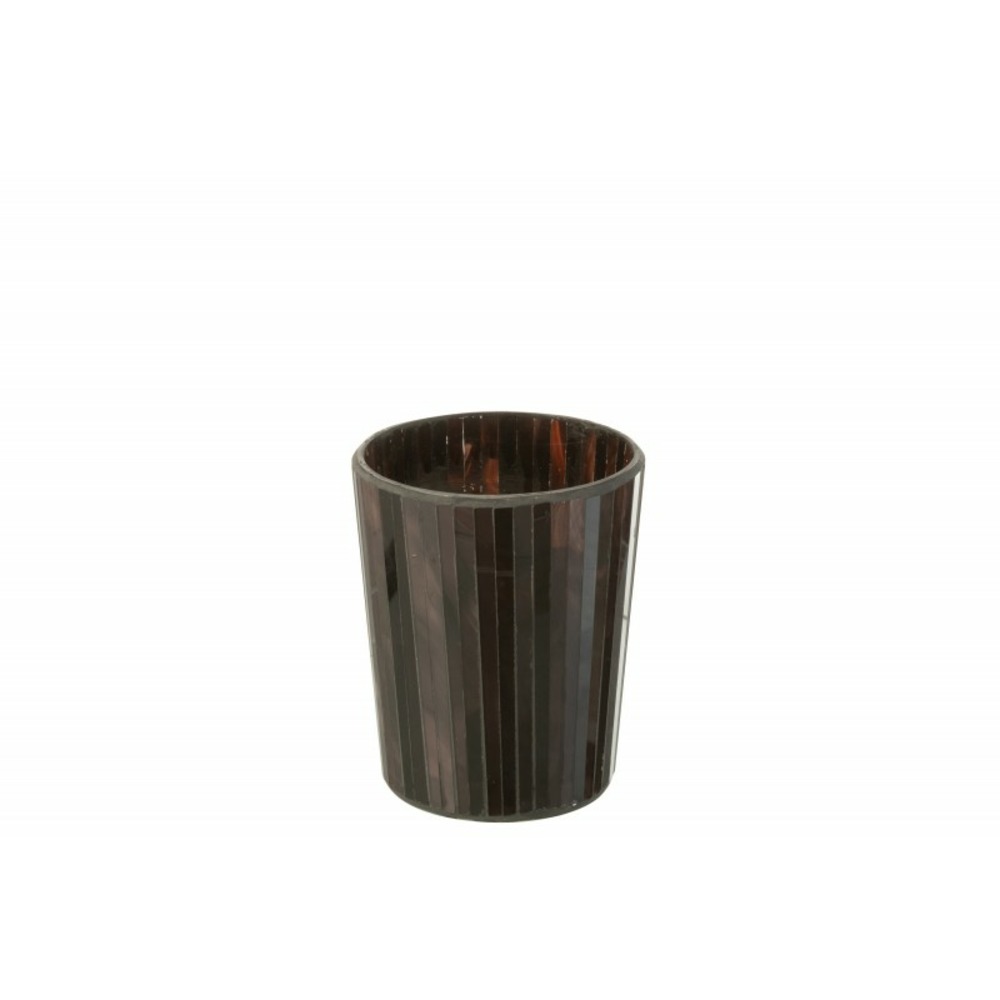 Bougie 50h dans pot en verre marron 12.5x12.5x15.5 cm