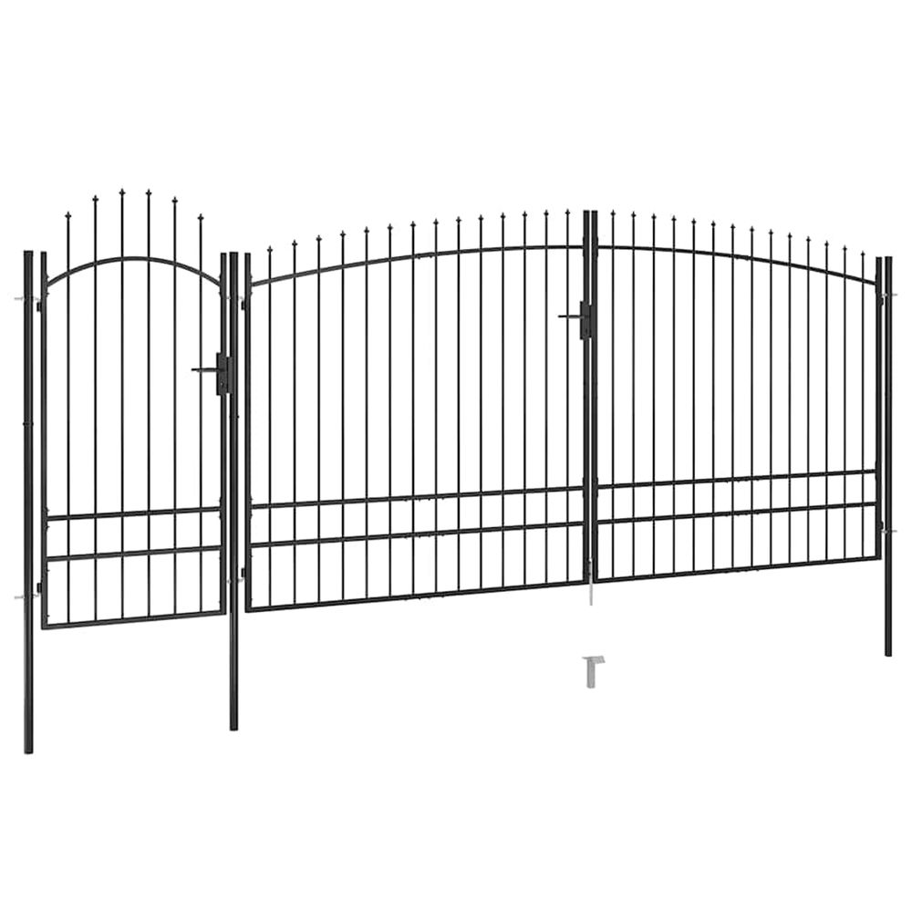 Portail de jardin woerden avec pointe en forme de lance 5 x 1,95 m noir