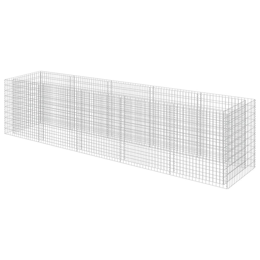 Lit surélevé à gabion acier galvanisé 450x90x100 cm