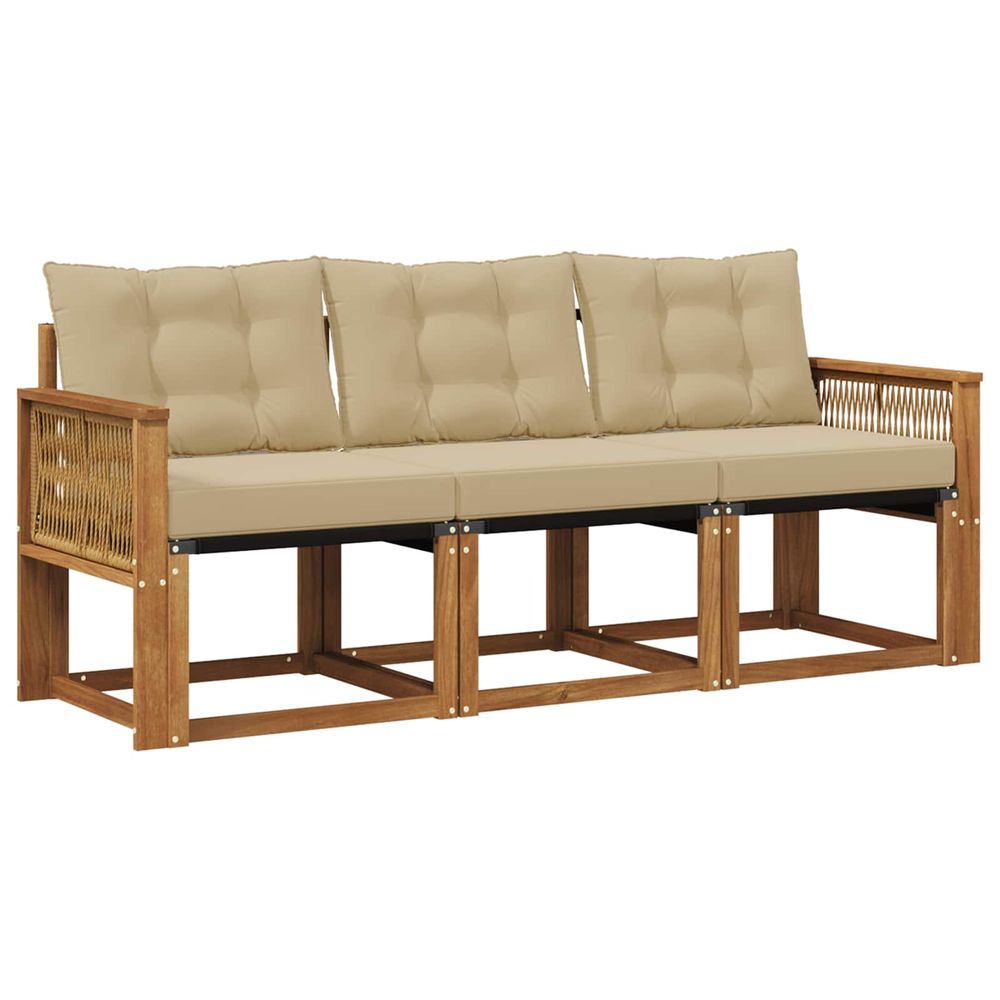 Ensemble de canapés d'extérieur 3 pc naturel et beige
