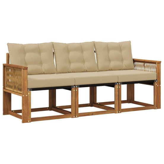 Ensemble de canapés d'extérieur 3 pc naturel et beige