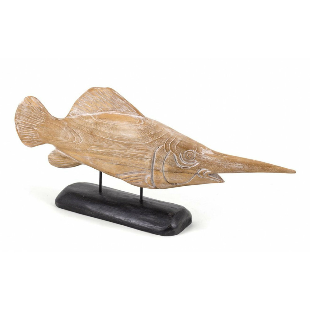 Sculpture poisson bois naturel - décoration d'autrefois