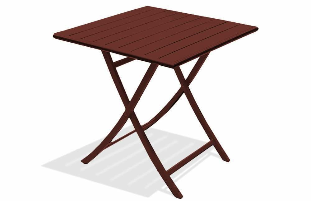 Table de jardin marius 70 cm pliante en aluminium rouge carmin