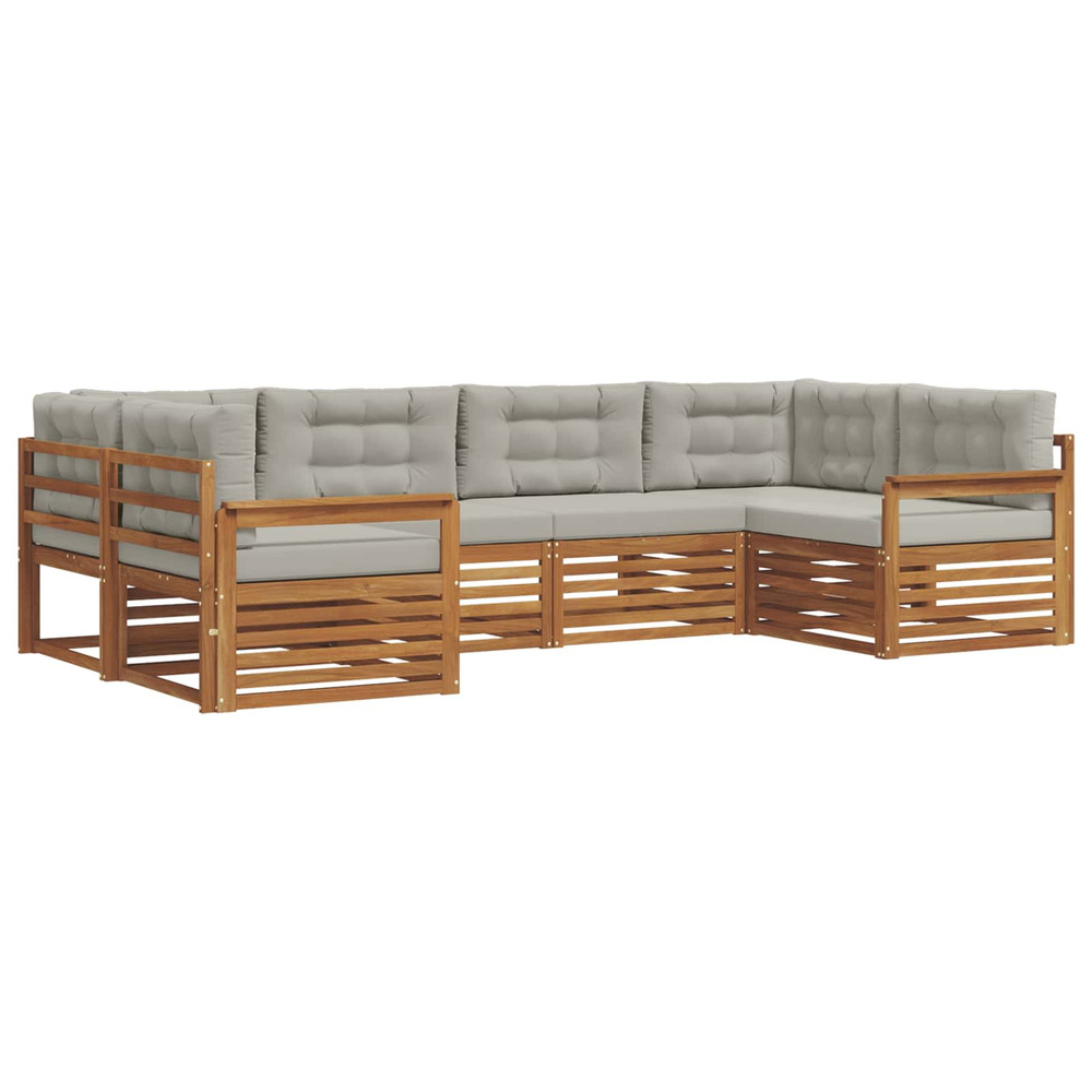 Ensembles de canapés avec coussin 6 pcs gris naturel et clair