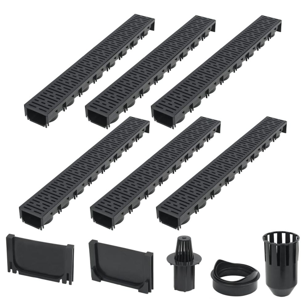 Canaux de drainage 6 pcs plastique 6 m