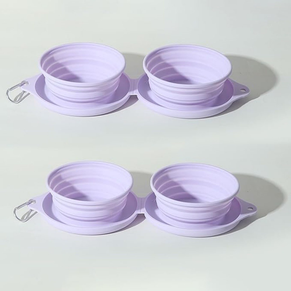 Lot de 2 gamelles pliables pour chien de voyage dtopbuyage