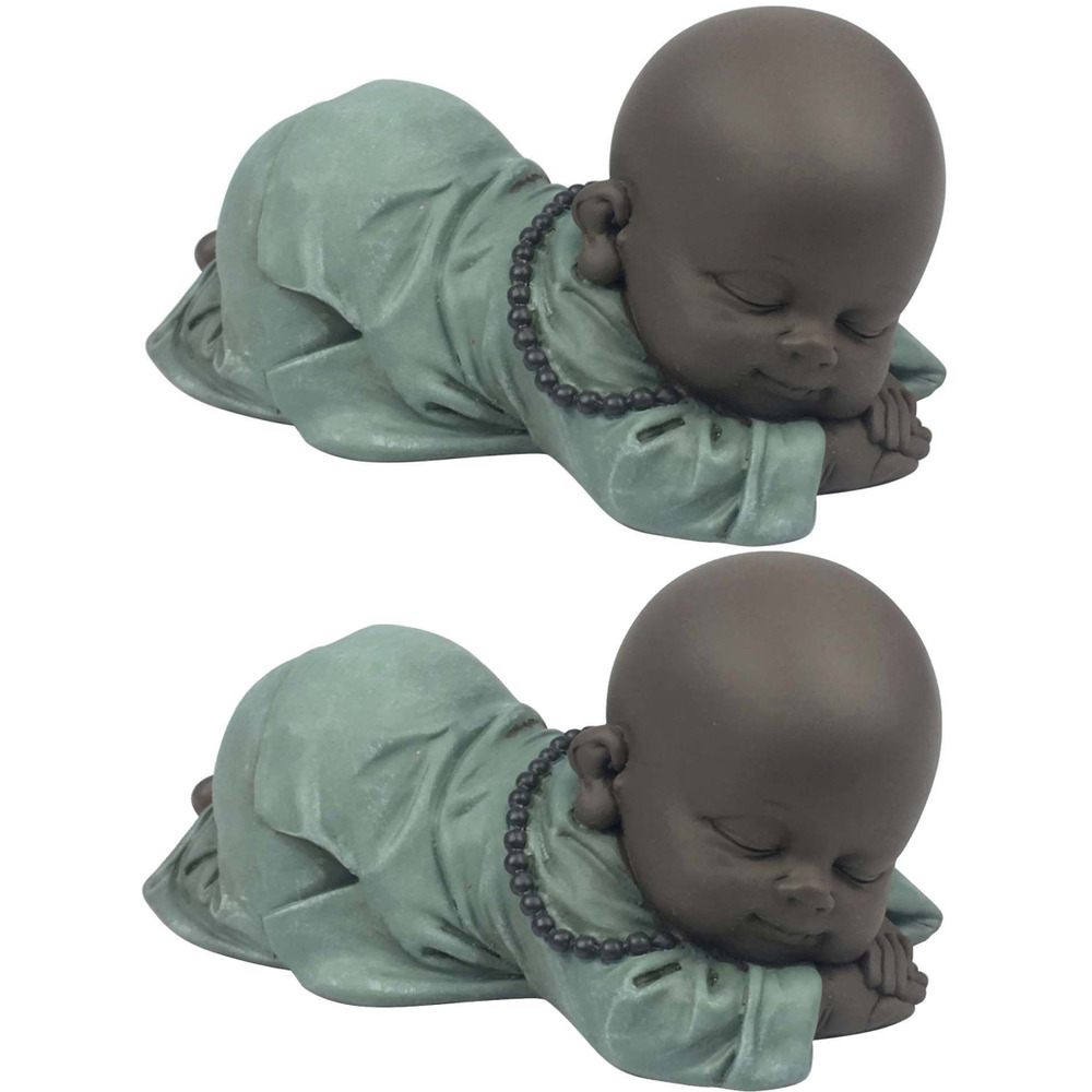 Statuette en polyrésine bonze ronfleur (lot de 2) 2