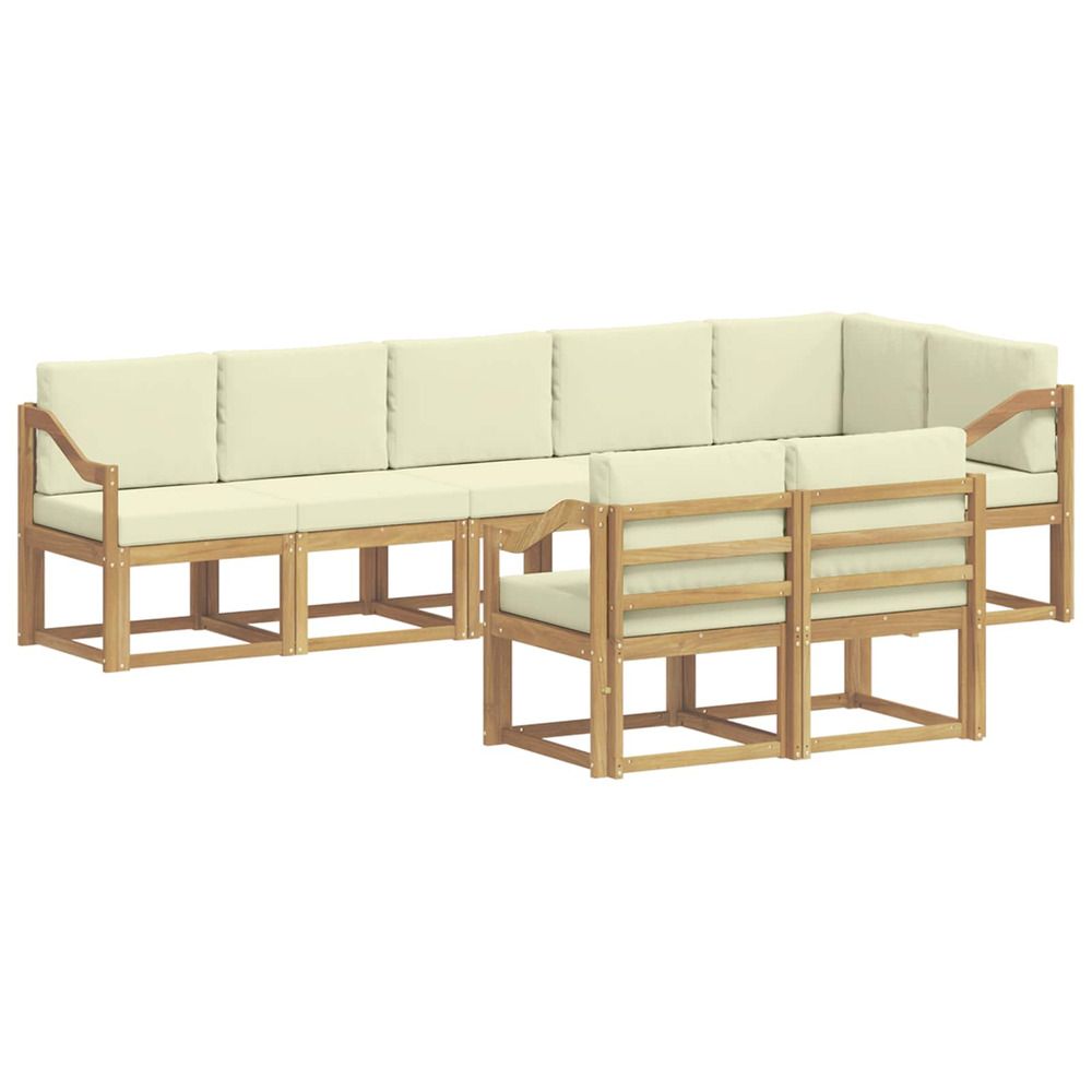 Ensemble de canapés d'extérieur 8 pc blanc et crème polyester