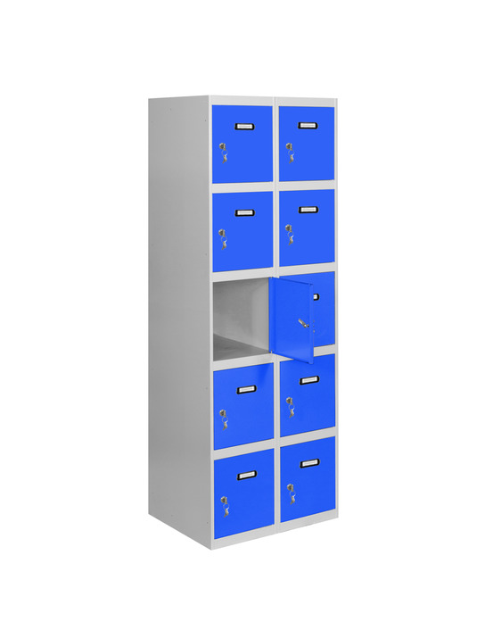 Casier-armoire simonlocker desm. 5 portes 2/10 300 (600) gr/bl gris/bleu 1800x600x500 - simonrack