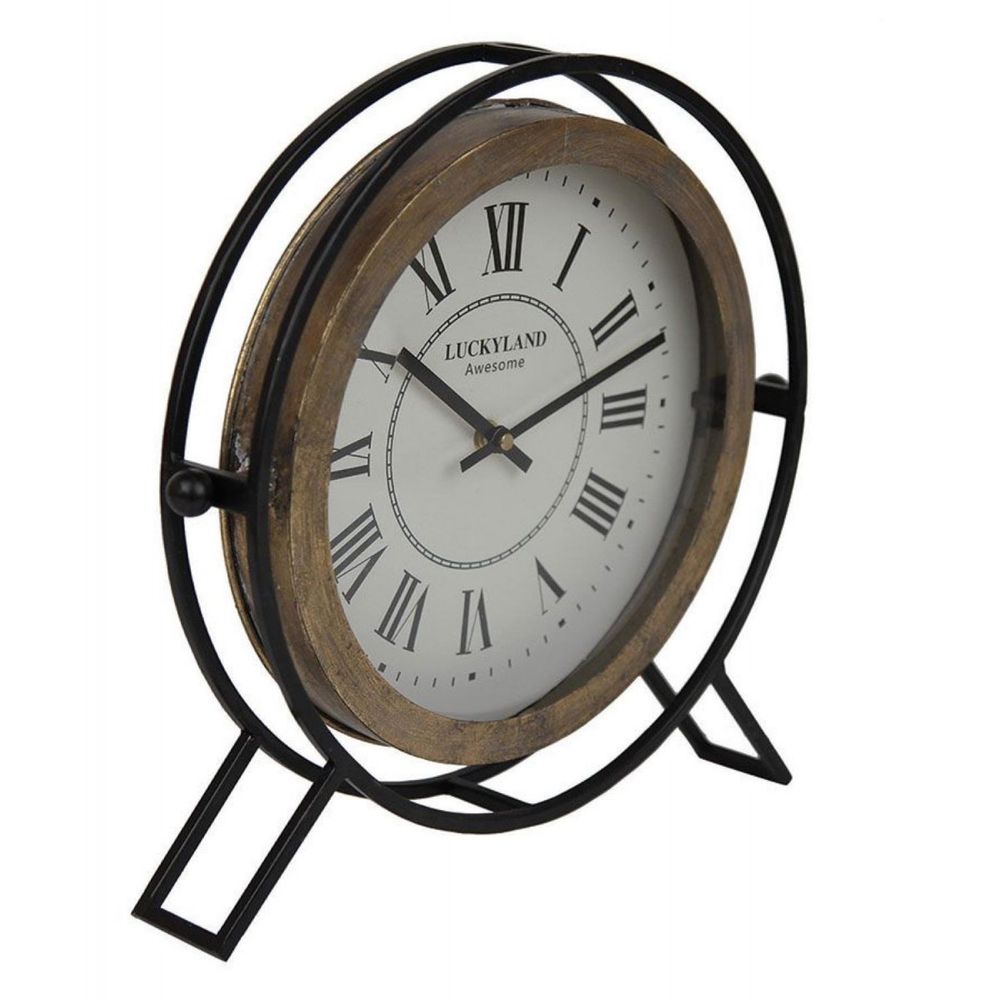 Horloge ronde en métal métal noir - indus interior's