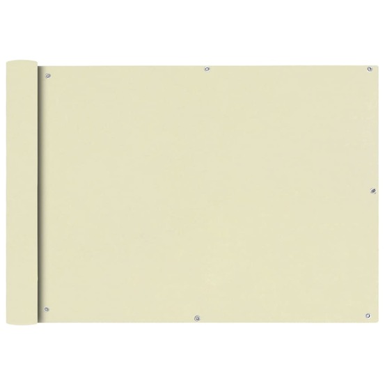 Écran de balcon en tissu oxford 75x600 cm crème