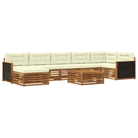 Ensemble de canapés d'extérieur 8 pc naturel et crème