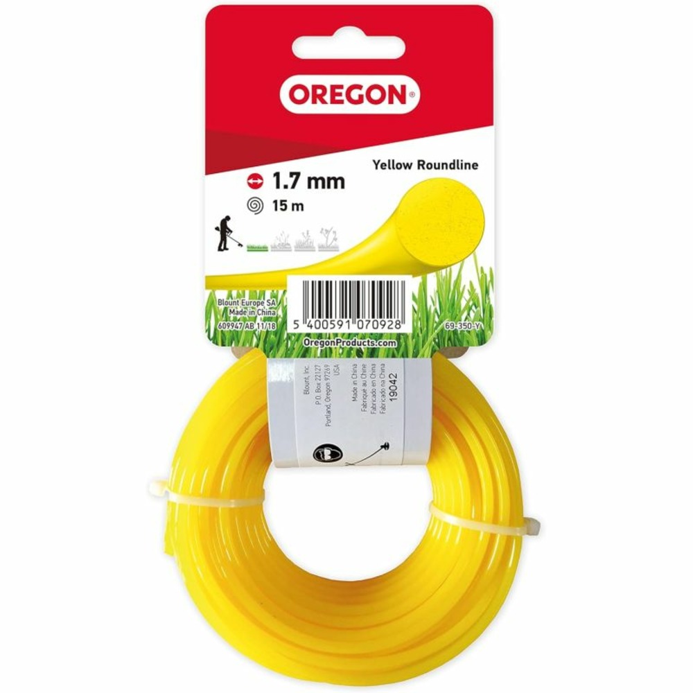 Fil débroussailleuse rond nylon jaune ø1.7mm/15m oregon 69-350-y
