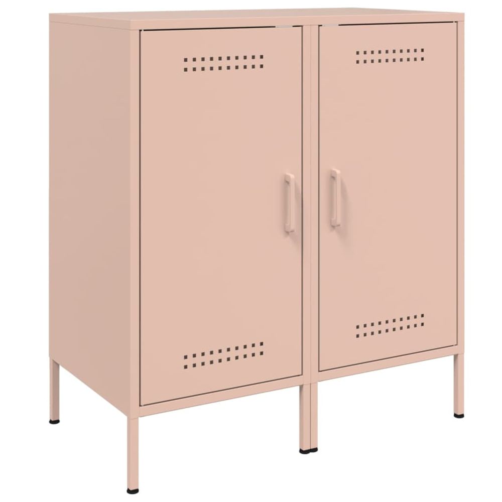Buffets 2 pcs rose 36x39x79 cm acier