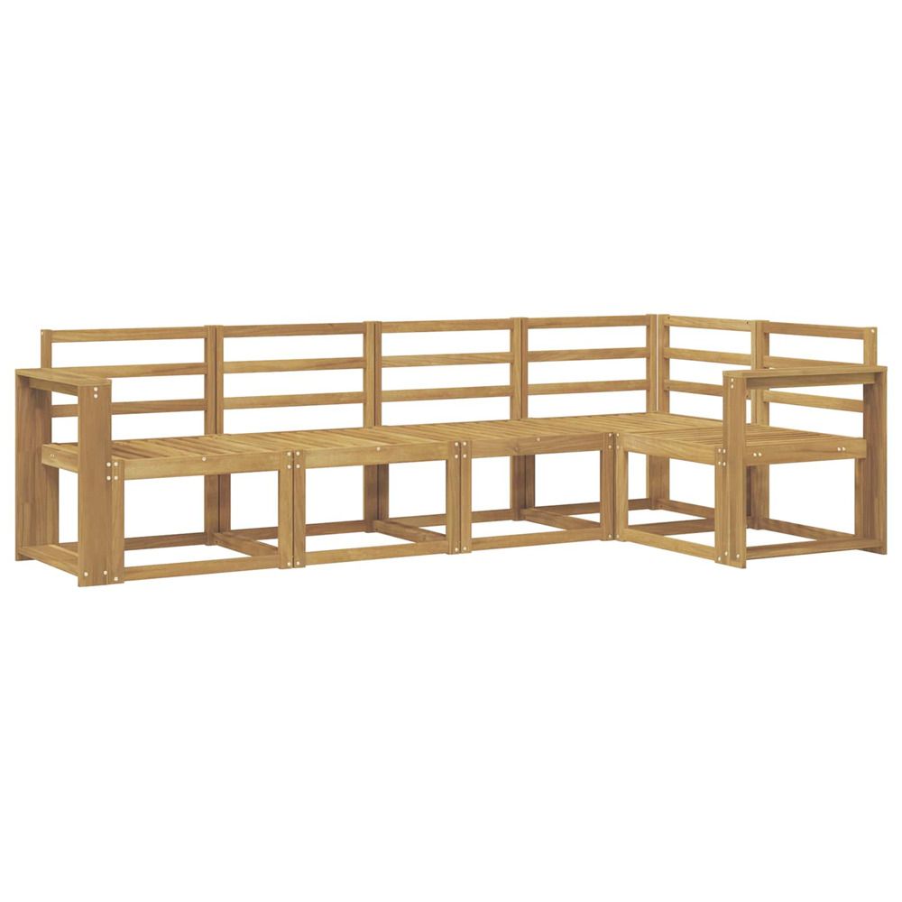Ensemble de canapés d'extérieur 5 pc blanc bois d'acacia massif