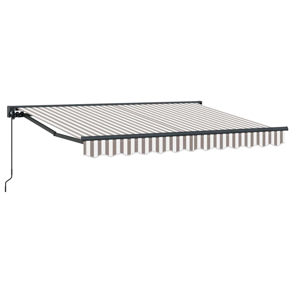 Auvent rétractable manuel gris clair et blanc 4,5 × 3,5 m
