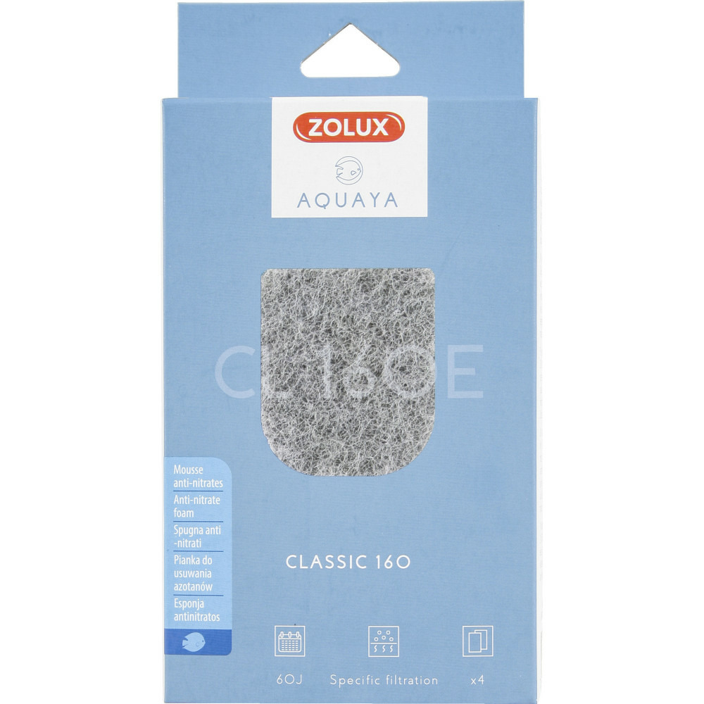 Filtre pour pompe classic 160, filtre cl 160 e mousse anti nitrates x 4 pou