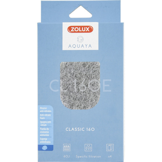 Filtre pour pompe classic 160, filtre cl 160 e mousse anti nitrates x 4 pou