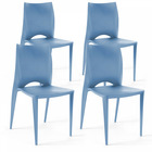 Lot de 4 chaises en plastique bleu