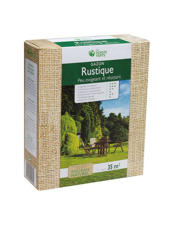 Gazon rustique enrichi 0.5 kg (environ 17m2) - les doigts verts