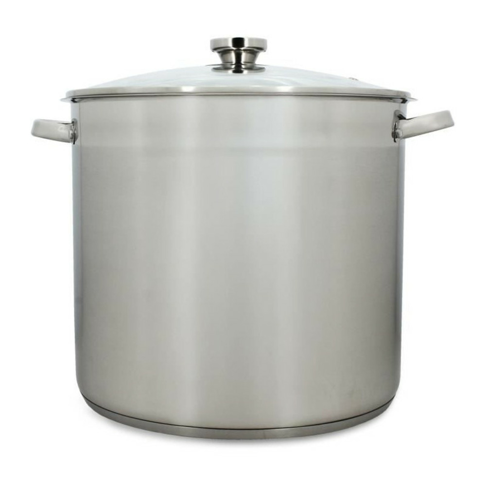 Marmite avec couvercle - menastyl - 4615451 - en acier inoxydable - 17 litres - 32 cm - tous feux dont induction