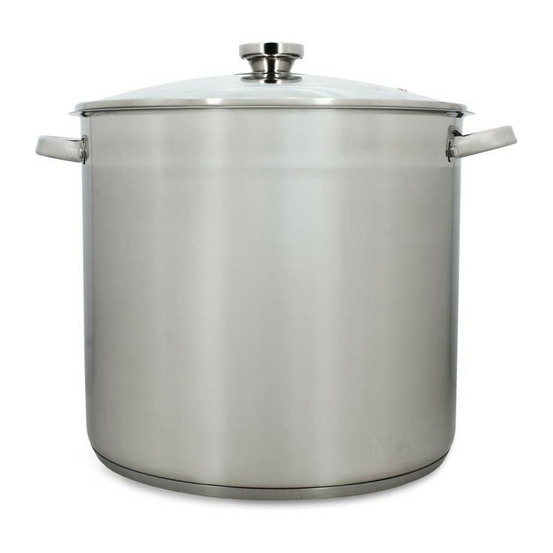 Marmite avec couvercle - menastyl - 4615451 - en acier inoxydable - 17 litres - 32 cm - tous feux dont induction