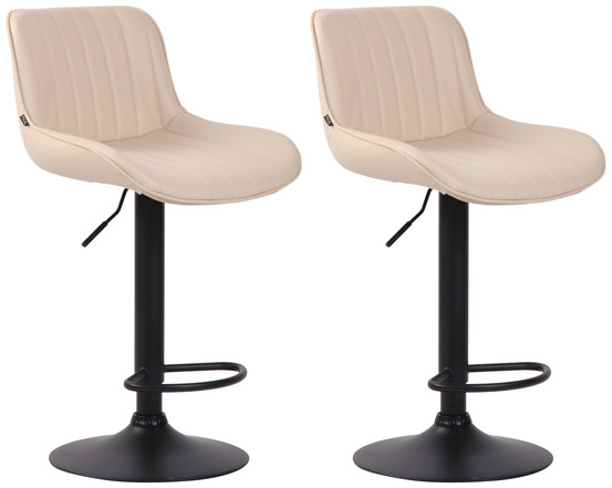 Lot de 2 tabourets de bar lentini simili cuir noir