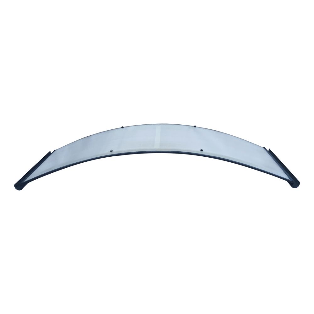 Auvent de porte aluminium rodeo r-150 – 150 x 70 cm, cadre gris anthracite ral 7016, toit transparent