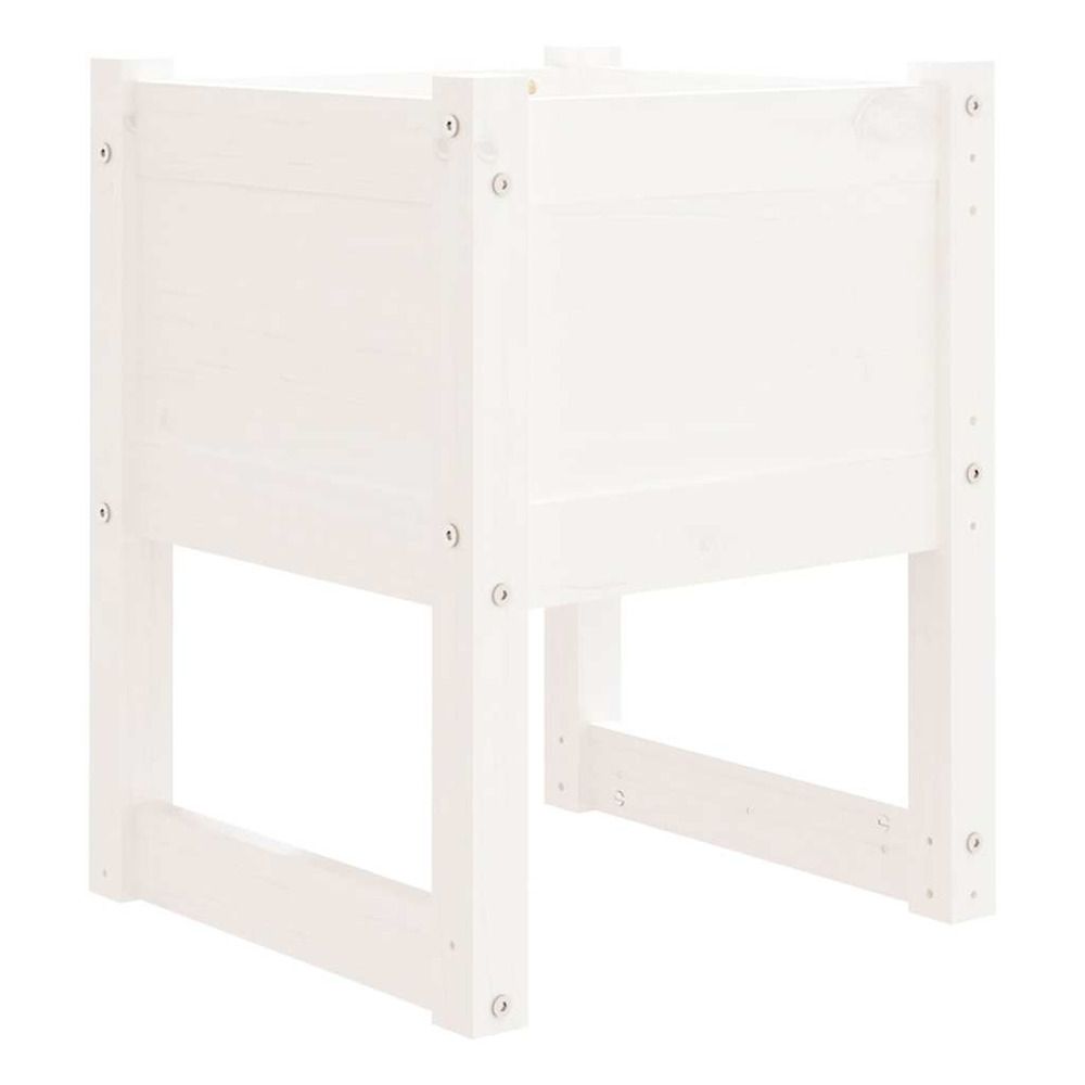 Jardinière d'extérieur blanc 40x40x52,5 cm bois massif de pin