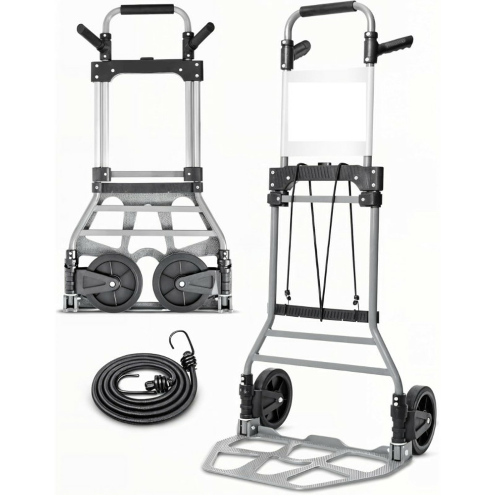 Diable pliable chariot de transport charge max.150kg pliable grande capacité de charge