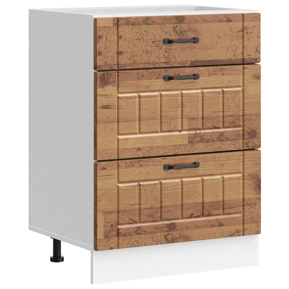 Armoire de cuisine lucca vieux bois bois ingénierie