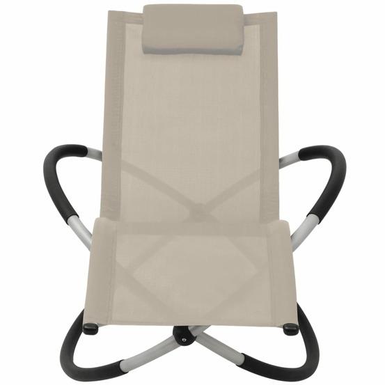 Chaise longue géométrique d'extérieur acier crème