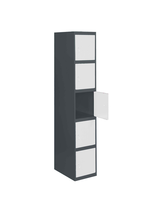 Casier-armoire simonlocker prof.dism.5 porte 1/5 400 in an/bl antracite/blanc 1800x400x500 - simonrack