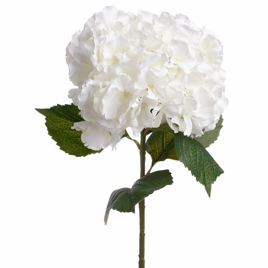 Tige artificielle d'hortensia - h. 83 cm - blanc