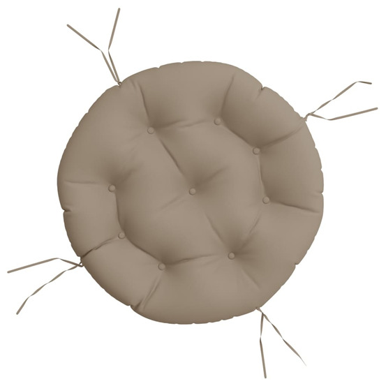 Coussin rond taupe ø 60 x11 cm tissu oxford