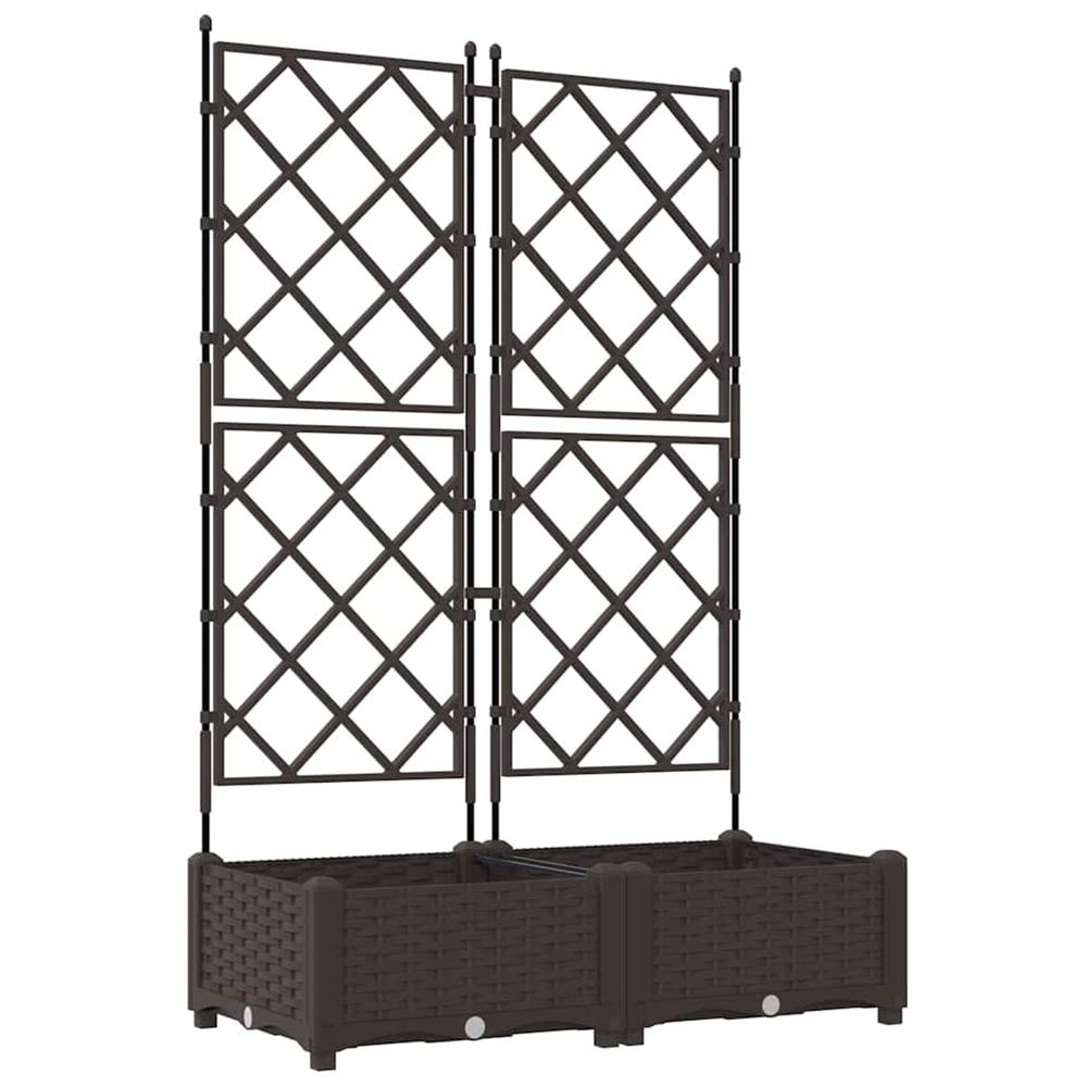 Cache-pot de jardin 2 pc marron 80 x 40 x 125,5 cm pp