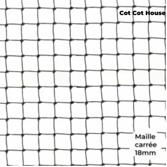 Filet pour volière maille carrée fabriqué en france, vendu à la coupe