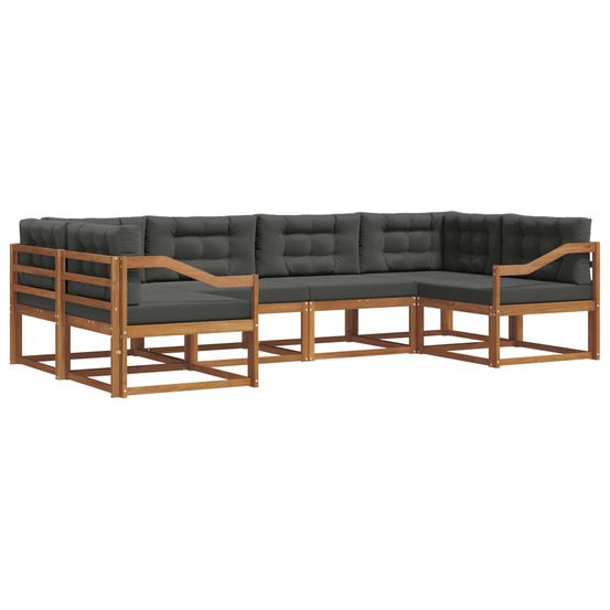 Ensemble de canapés d'extérieur 6 pcs naturel et anthracite