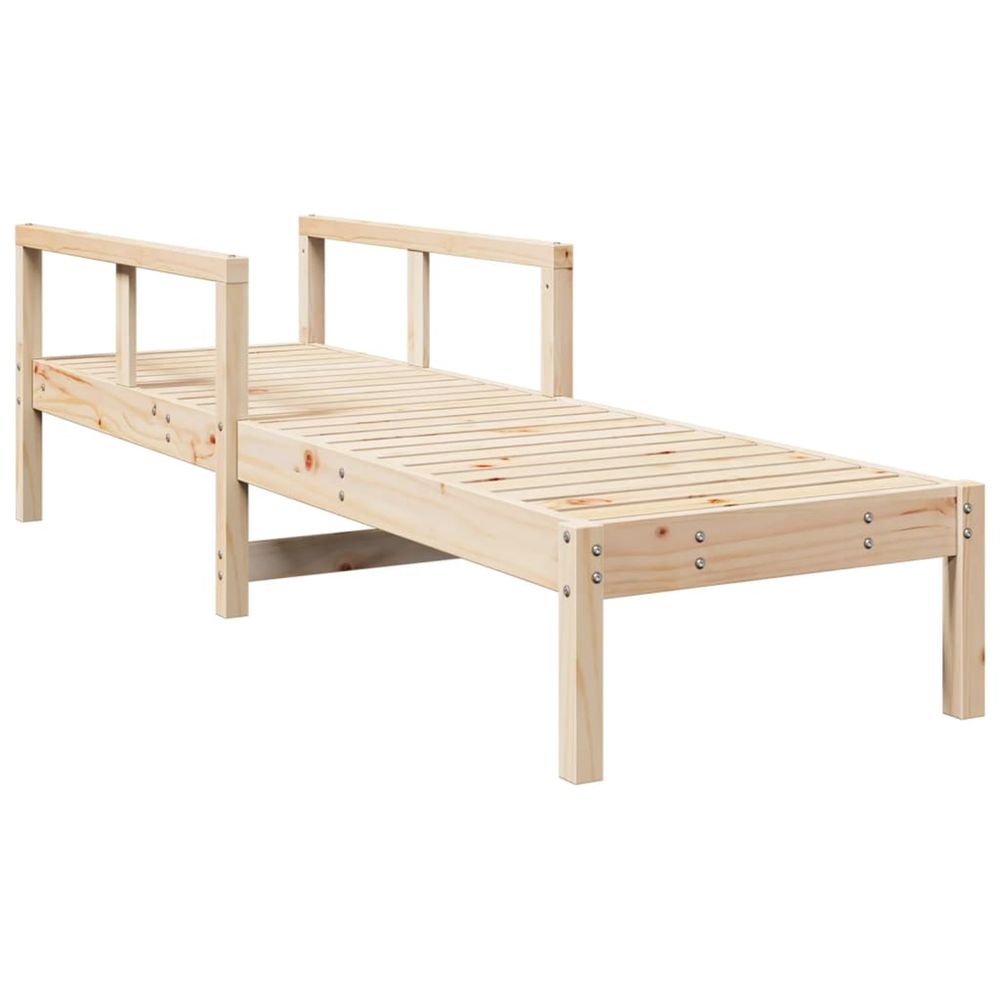 Chaise longue 199,5x62x55 cm bois massif de pin bain de soleil
