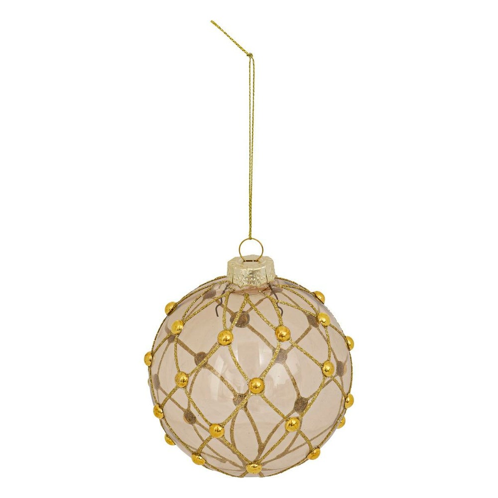 Boule verre perle bronze dam 10cm transparent