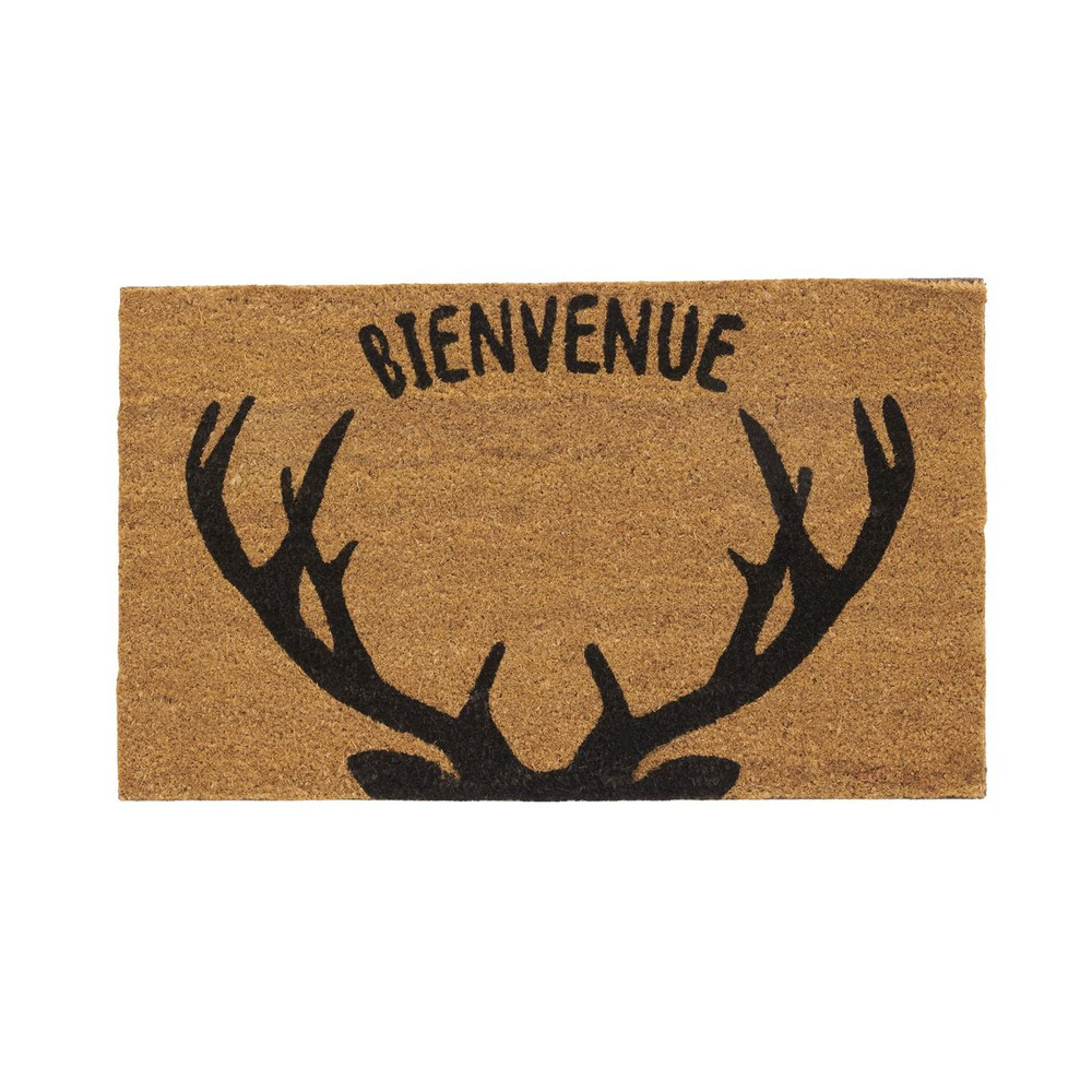 Paillasson coco intérieur extérieur 75 x 45 cm bois de cerfs bienvenue
