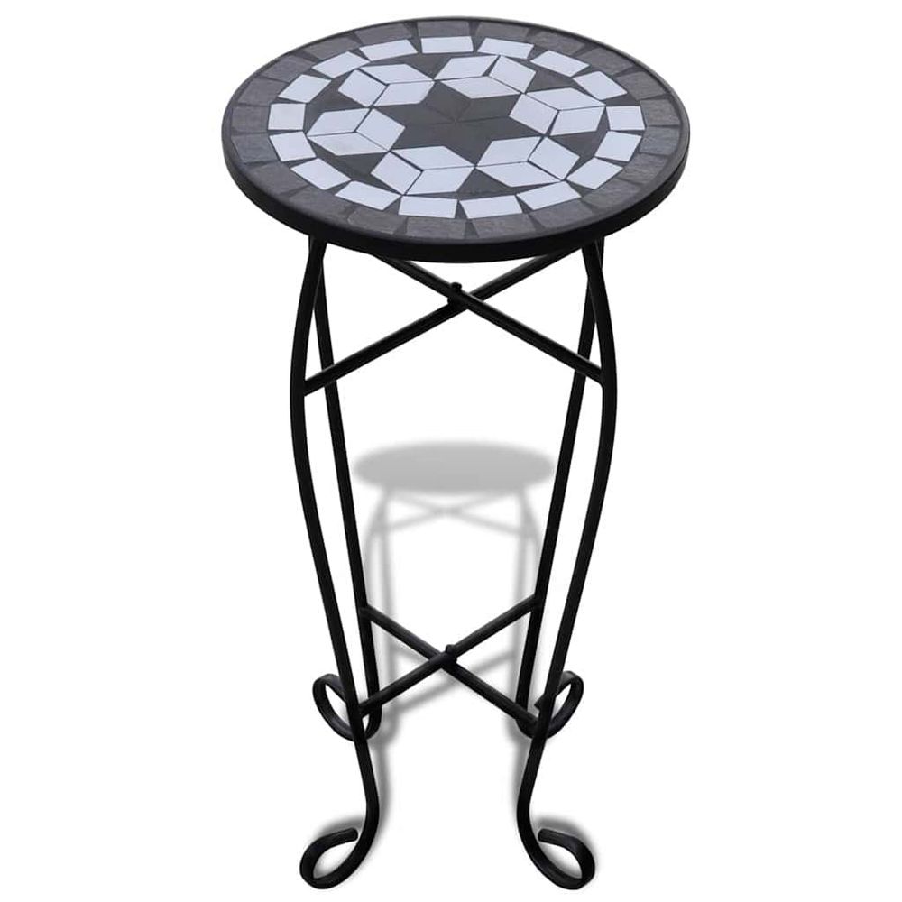 Table d'appoint mosaïque noir et blanc